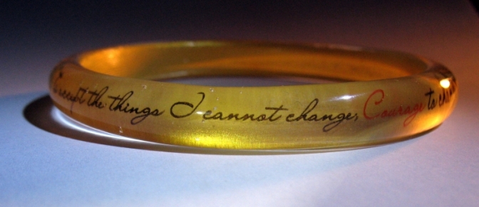 Clear Resin Serenity Bangle with Gold-toned Guilding