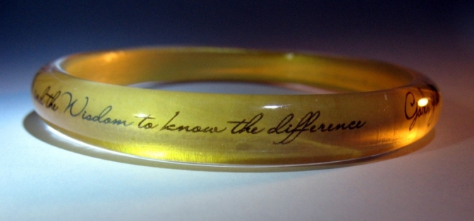 Clear Resin Serenity Bangle with Gold-toned Guilding
